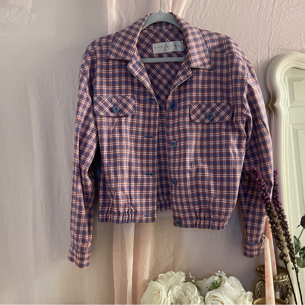 Doncaster Plaid Women's Jacket . in Pink and Blue